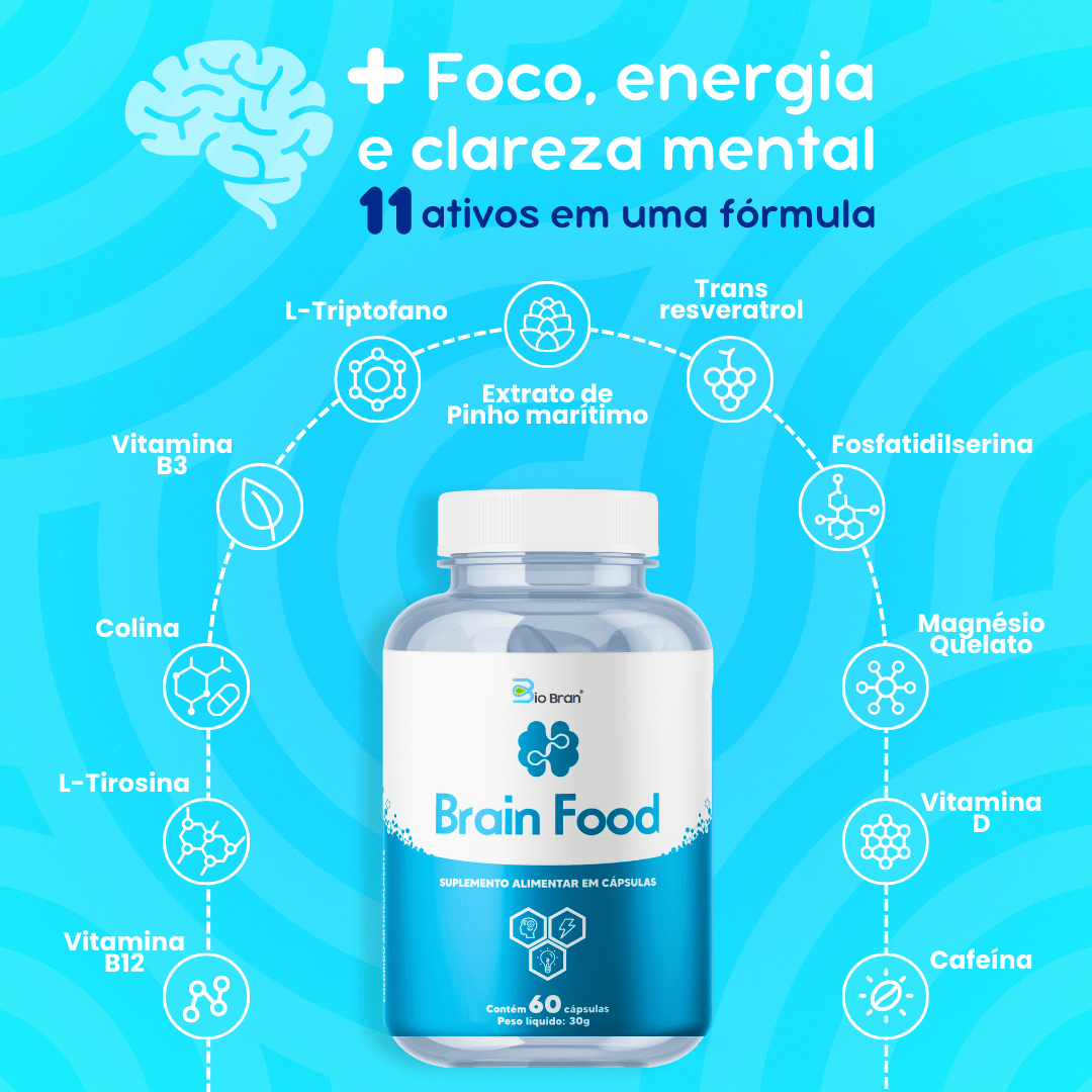 Brain Food - Foco, Concentração e Memória - Biobran®