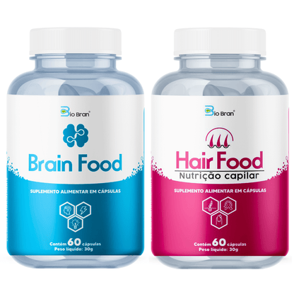 Combo 2 Potes - Cabelos, Pele & Unhas + Estimulante Cerebral - Biobran®