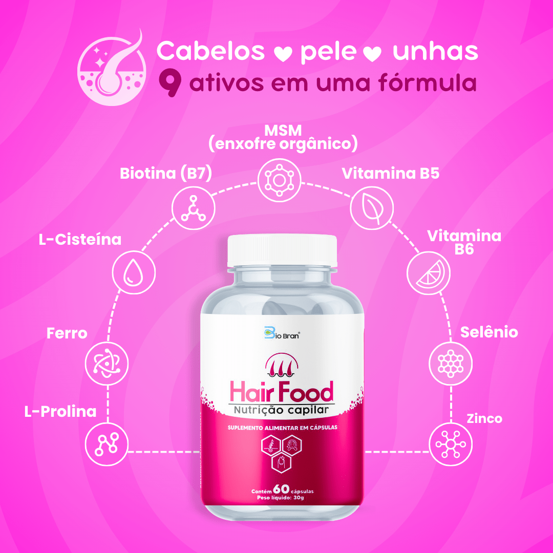 Hair Food - Cabelos, Pele & Unhas - Biobran®