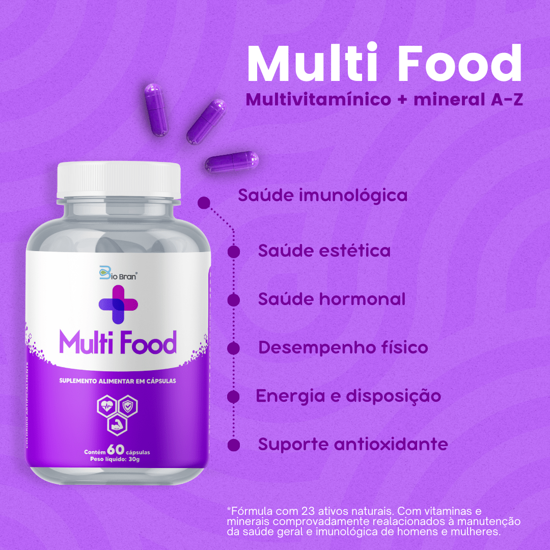 Multi Food - Multivitamínico e Mineral Completo de A - Z - Biobran®