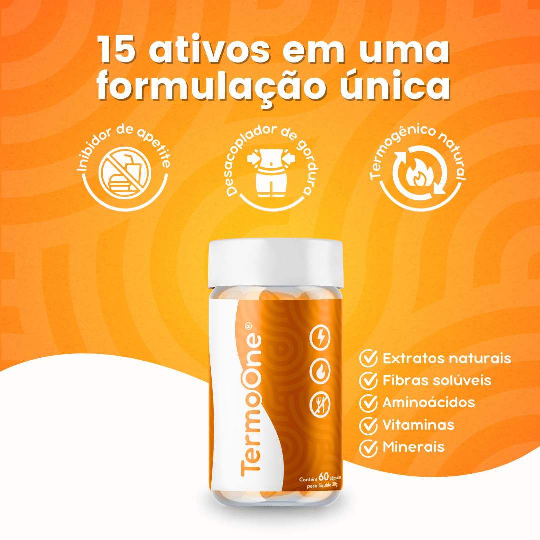Termo One ® + Hair One ® - Emagrecedor + Cabelos, Pele & Unhas - Biobran®